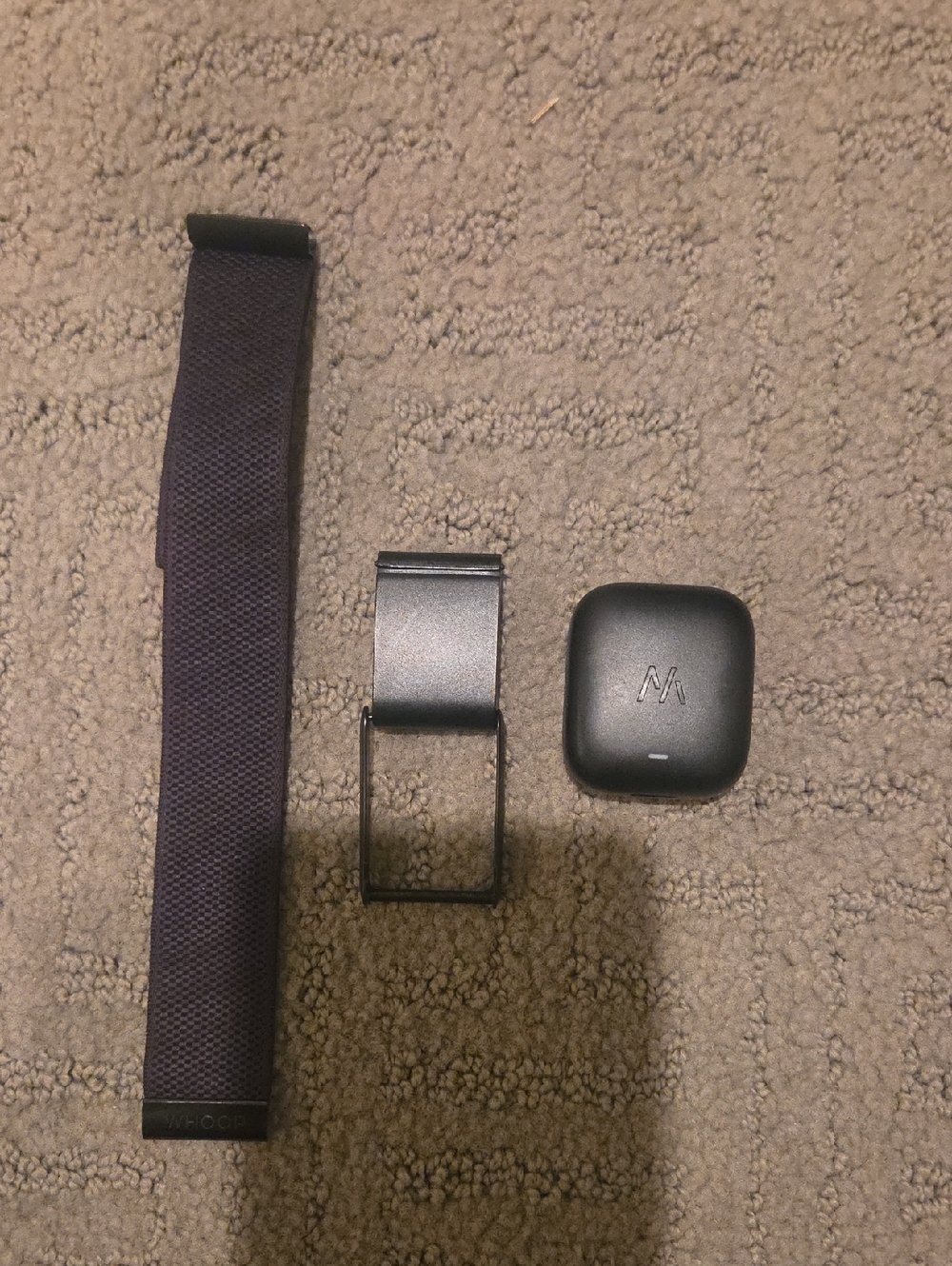Metallic Black Watch Buckle and Navy Fabric Strap Set